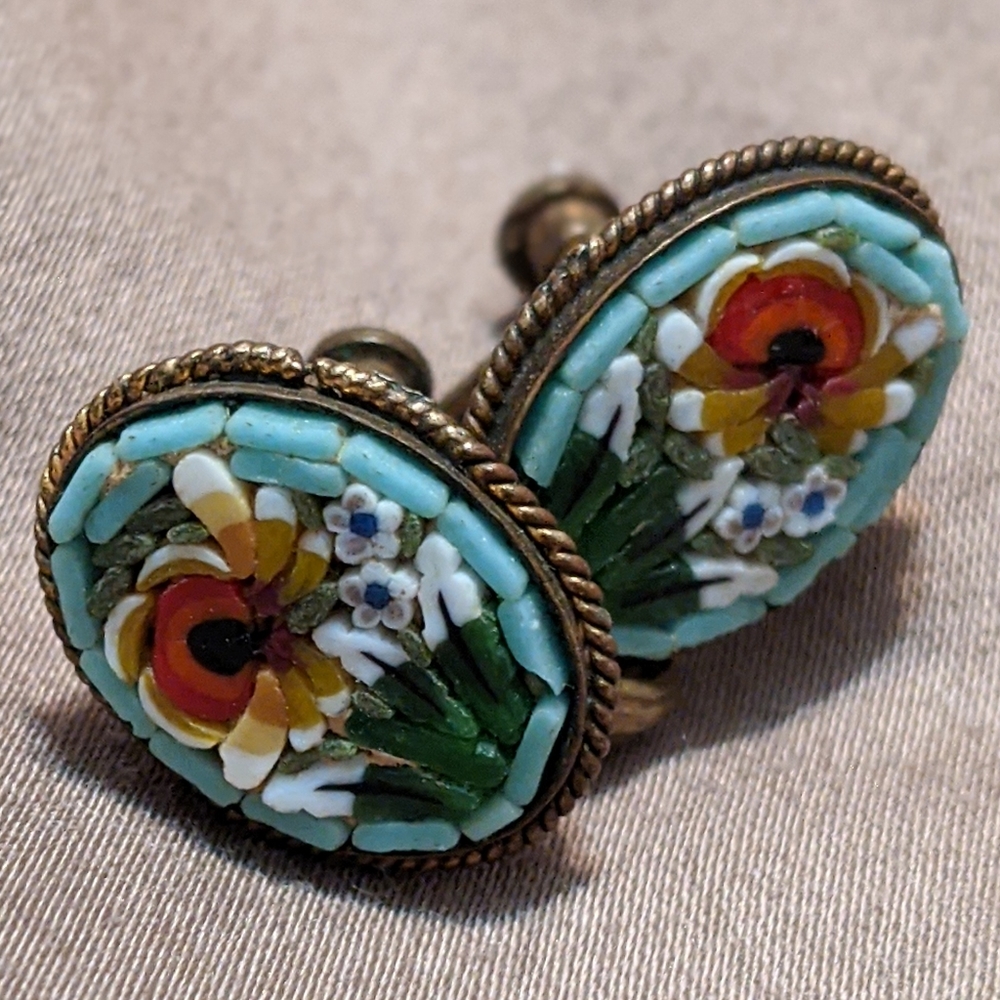 Vintage Glasswork Screw Earrings